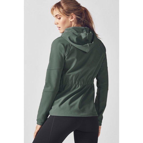 Fabletics Salma Jacket Fleece Zip Jacket All Weather Sage Green Weatherproof M - Picture 4 of 4